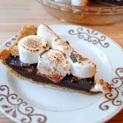 No-Bake S'mores Pie Slice by So, How's It Taste? www.leah-claire.com