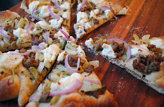 Sausage Fennel and Ricotta Pizza by So, How's It Taste? www.leah-claire.com