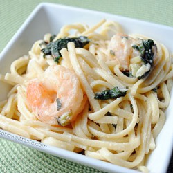 Shrimp Linguine with Ricotta, Fennel, and Spinach by So, How's It Taste? www.leah-claire.com