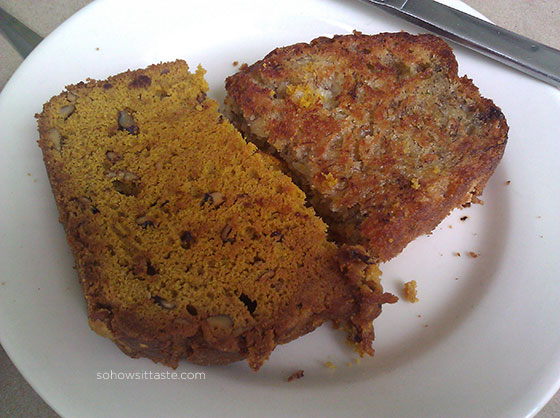 Pumpkin Ginger Bread and Banana Bread on So, How's It Taste? www.leah-claire.com