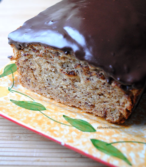 Banana Bread with Chocolate Glaze by So, How's It Taste? www.leah-claire.com