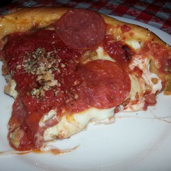 Gino's East Pizza Slice on So, How's It Taste? www.leah-claire.com