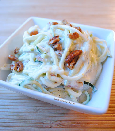 Zucchini Noodles with Lemon Cream Sauce by So, How's It Taste?