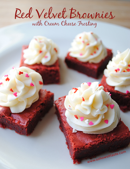 Red Velvet Brownies with Cream Cheese Frosting | So, How's It Taste?