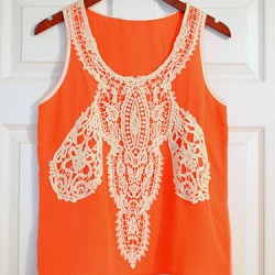 Collective Concepts Ilean Crochet Detail Sleeveless Blouse