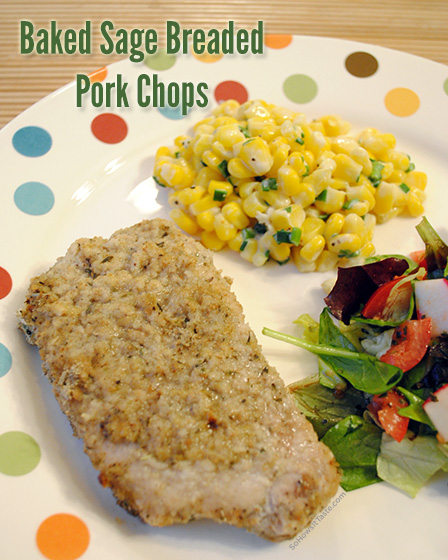 Baked Sage Breaded Pork Chops