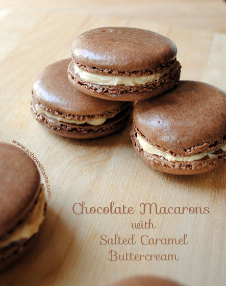 Chocolate Macarons with Salted Caramel Buttercream