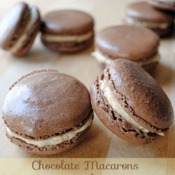 Chocolate Macarons with Salted Caramel Buttercream