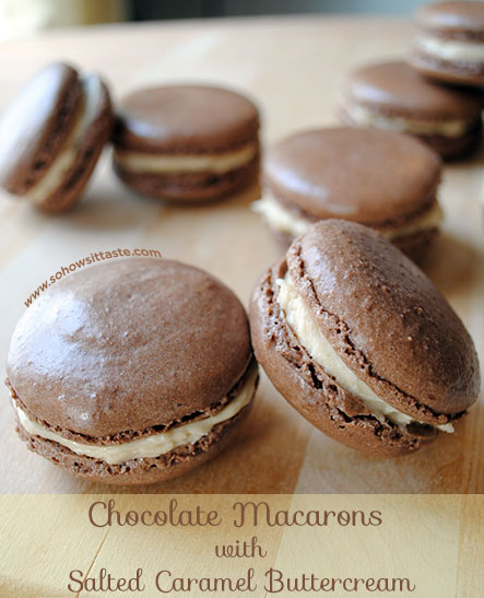 Chocolate Macarons with Salted Caramel Buttercream