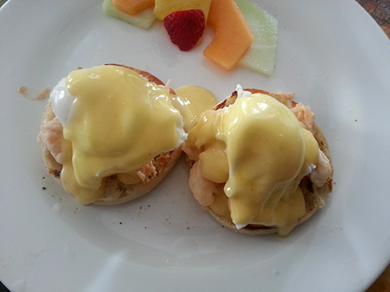 Lobster Eggs Benedict, Blue Heaven