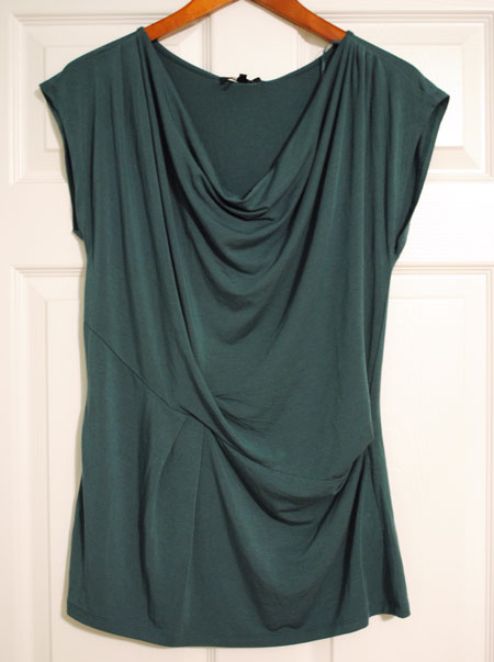 Tart Peg Cowl Neck Gathered Front Top