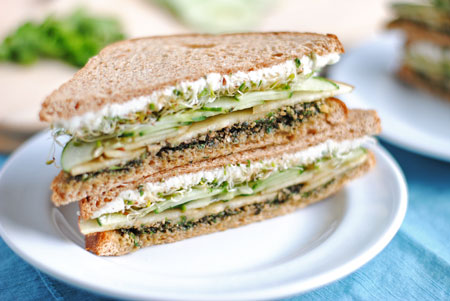 Goat Cheese & Mint Pesto Sandwich