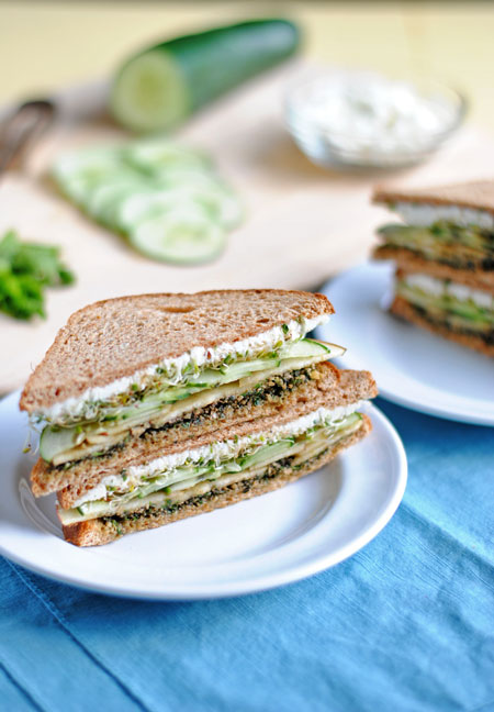 Goat Cheese & Mint Pesto Sandwich