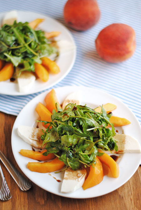 Peach & Fresh Mozzarella Arugula Salad