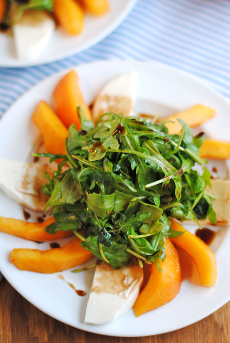 Peach & Fresh Mozzarella Arugula Salad