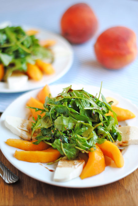 Peach & Fresh Mozzarella Arugula Salad