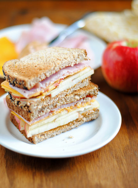 Apple, Almond, Cheddar, & Ham Sandwich