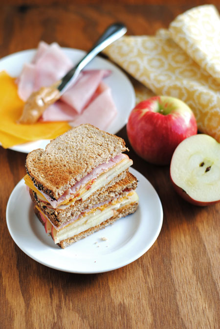 Apple, Almond, Cheddar, & Ham Sandwich