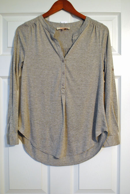 Pomelo Cherise Cotton Tab Sleeve Henry Shirt