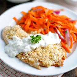 Tilapia with Fennel-Yogurt Sauce