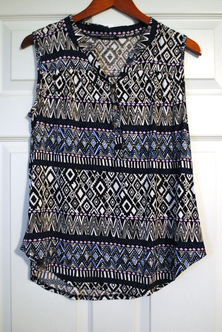 Papermoon Lexis Tribal Print Henley Tank Top