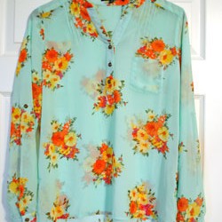 Sweet Rain Isaac Floral Print Tab Sleeve Blouse