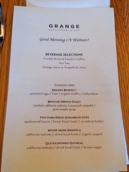 Grange Menu