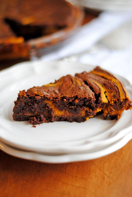 Pumpkin Brownie Swirl Pie