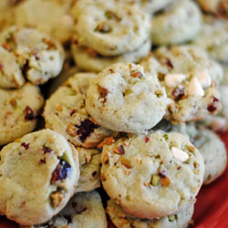 White Chip Cran-Pistachio Cookies