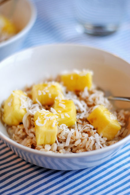 Barley with Pineapple, Coconut, and Flaxseed