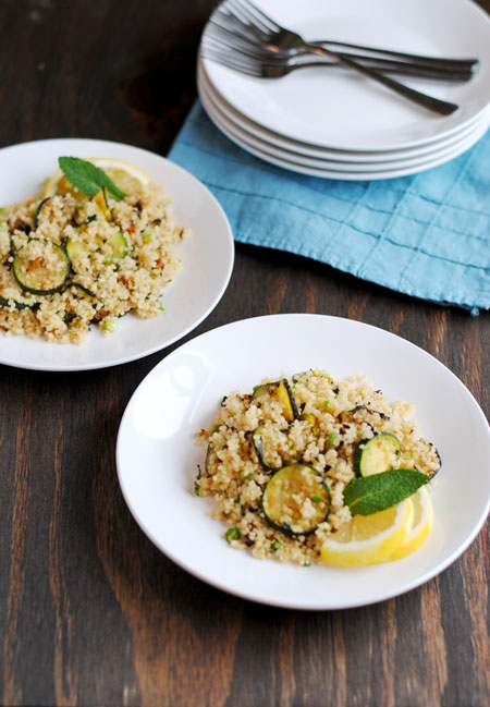 Quinoa Salad with Zucchini, Mint, & Pistachios