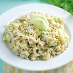 Lemony Orzo Salad with Chicken