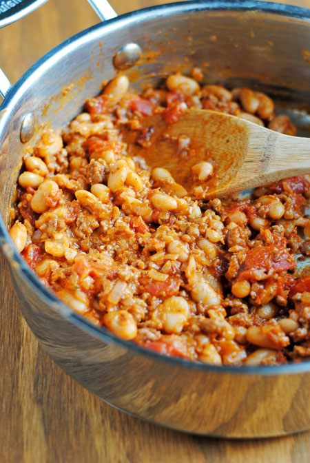 Sausage, Cannellini, and Tomato Ragout