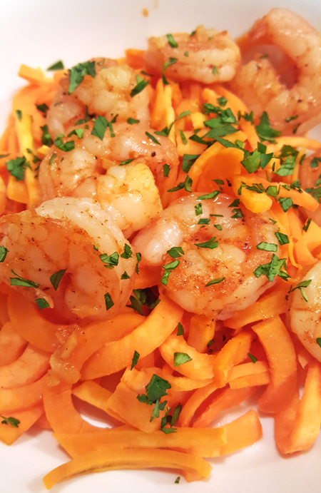 Sweet Potato Noodles with Shrimp