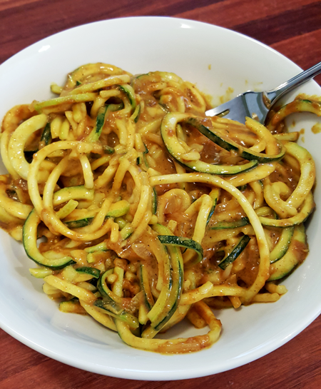 Zucchini Noodles with Peanut Sauce