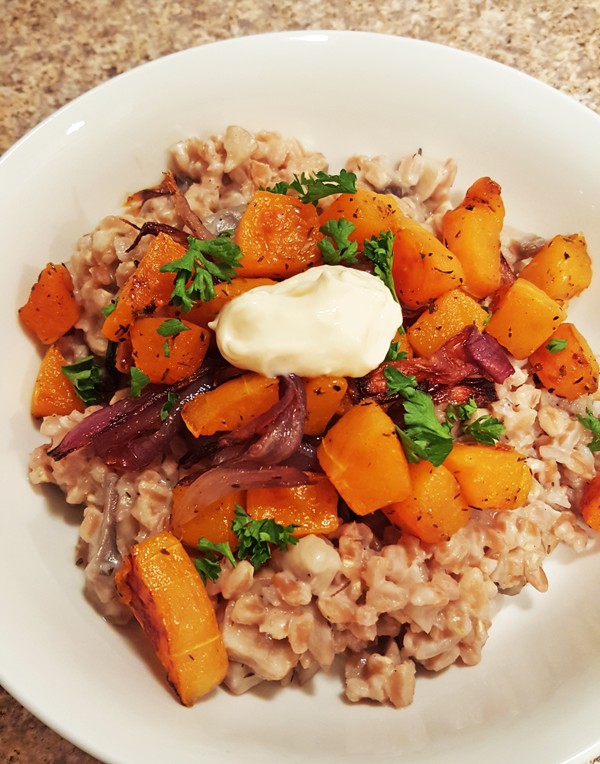 Farro with Brie and Squash