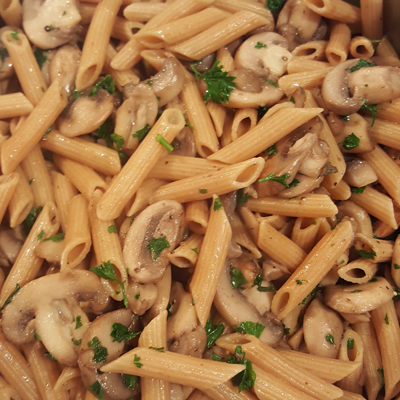 Mushroom Penne with Pesto