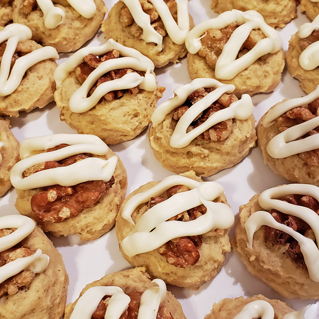 Walnut-Topped Ginger Drops